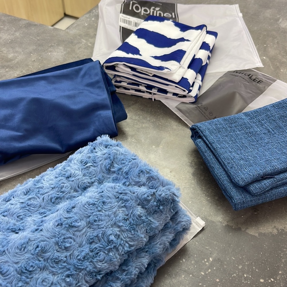 Topfinel 18x18 lot of 8 (2 of each) navy/ blue/white pillow covers brand new